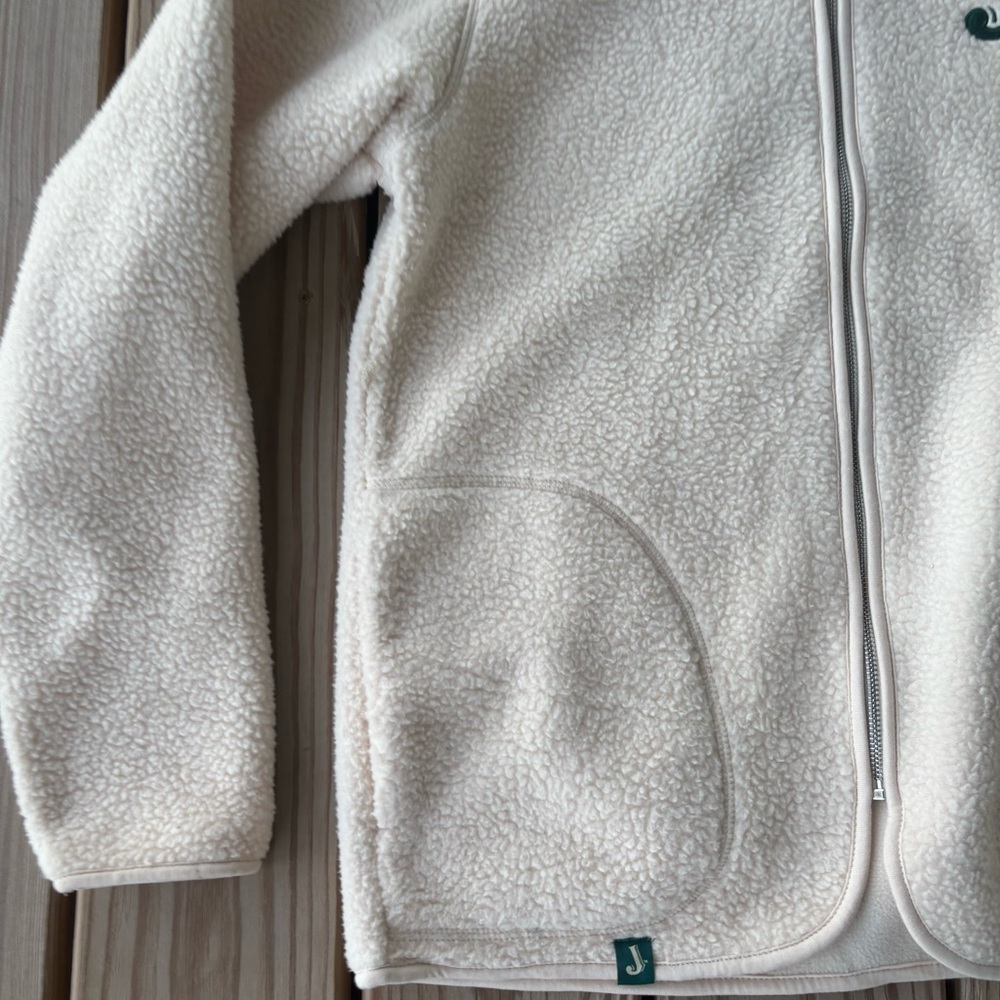 ** Jameson Whiskey White Green Fleece zip Up shacket sweater Small - Picture 2 of 8